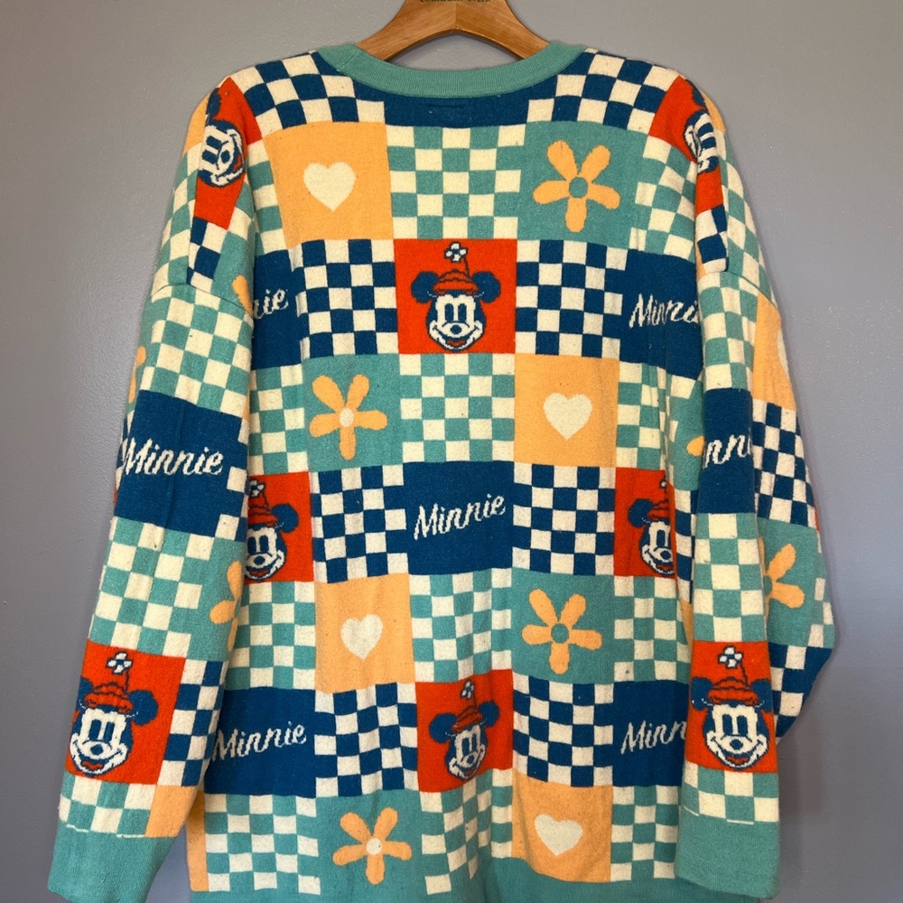 Disney Minnie Mouse Checkered Patchwork Cardigan … - image 4